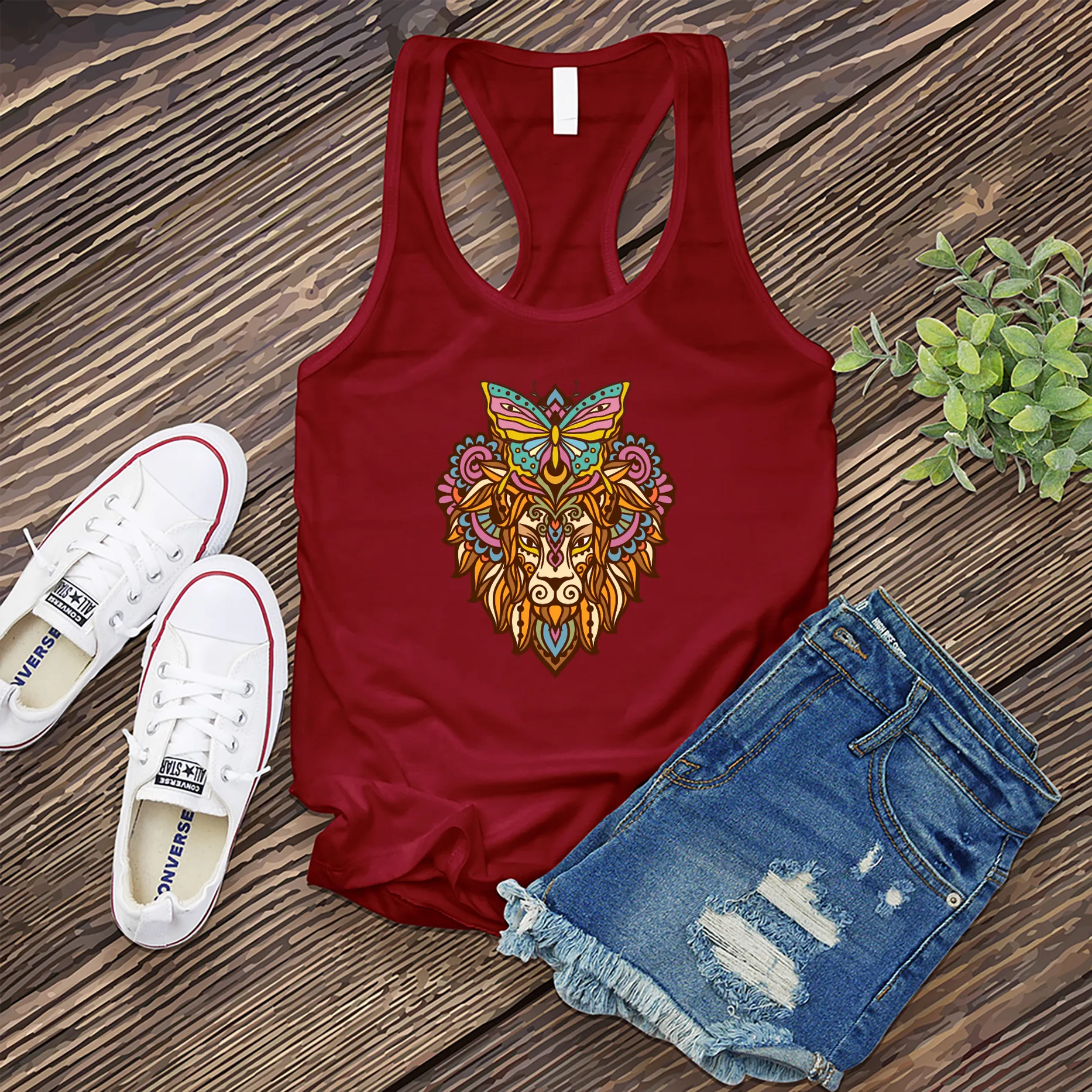 Butterfly Lion Mandala Women's Tank Top