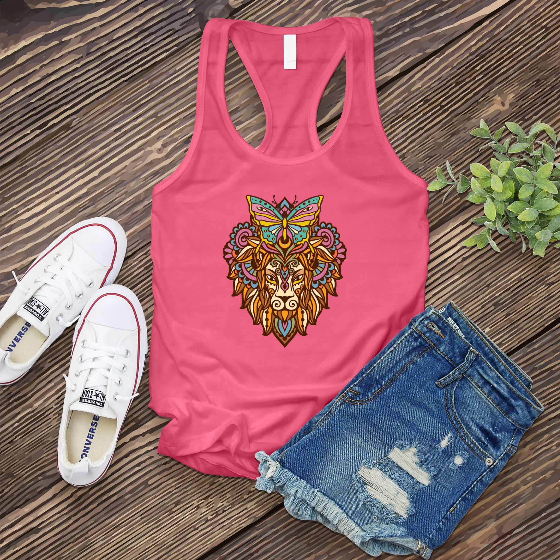 Butterfly Lion Mandala Women's Tank Top