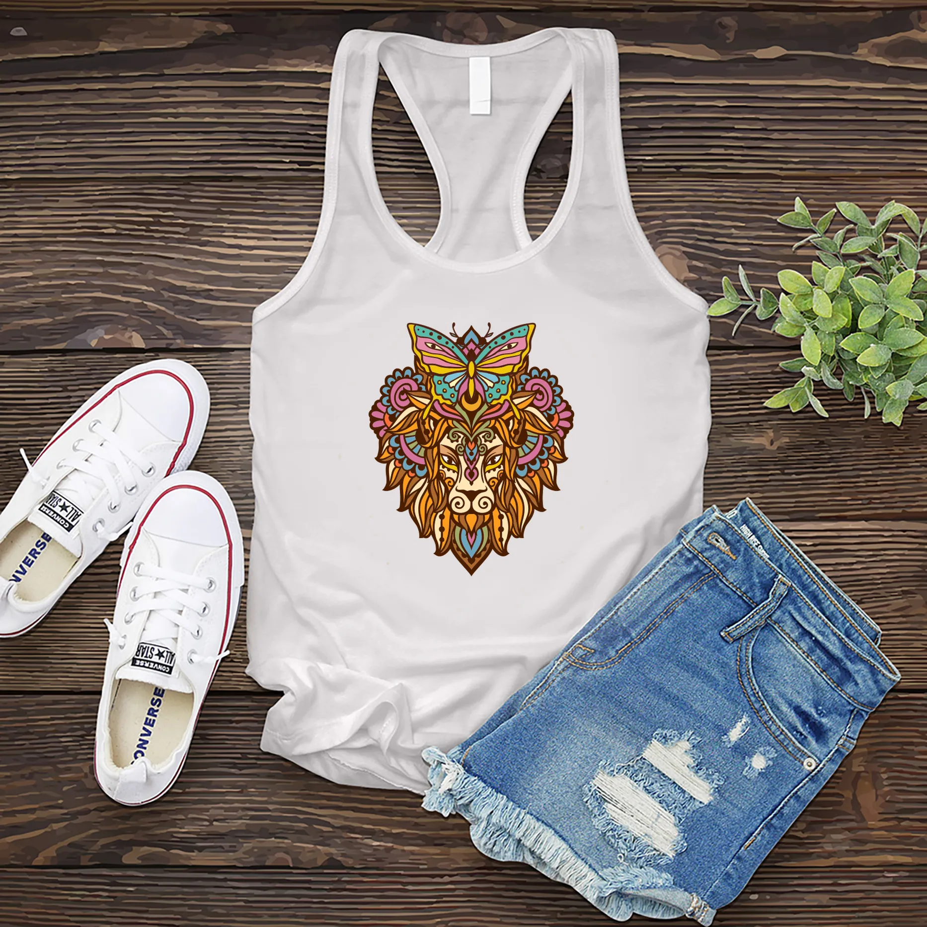 Butterfly Lion Mandala Women's Tank Top