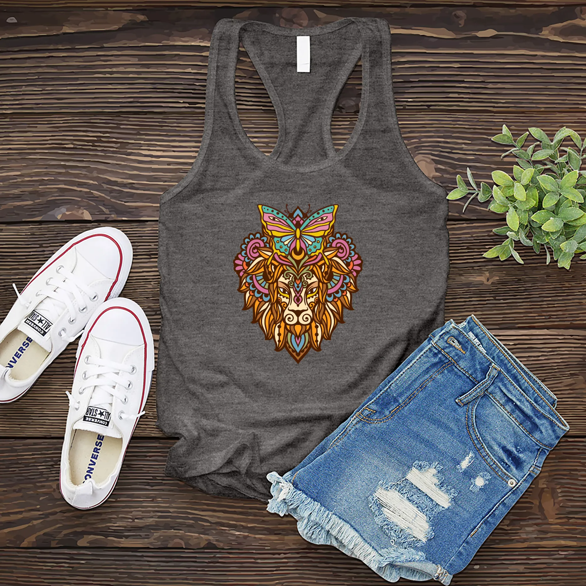 Butterfly Lion Mandala Women's Tank Top