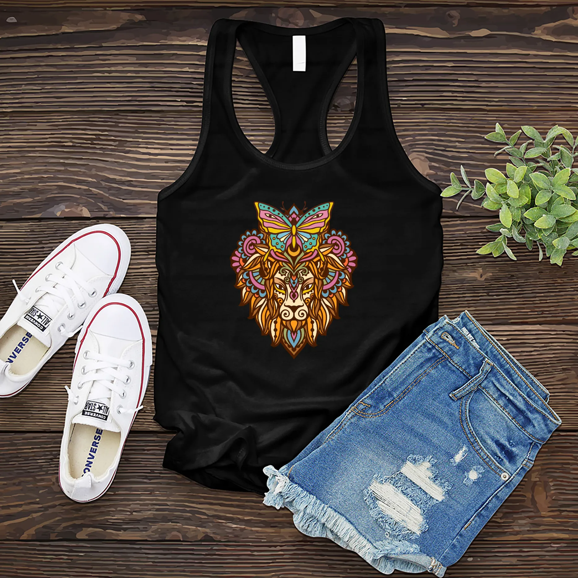 Butterfly Lion Mandala Women's Tank Top