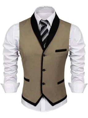 Buttons V-neck Suit Vest (US Only)