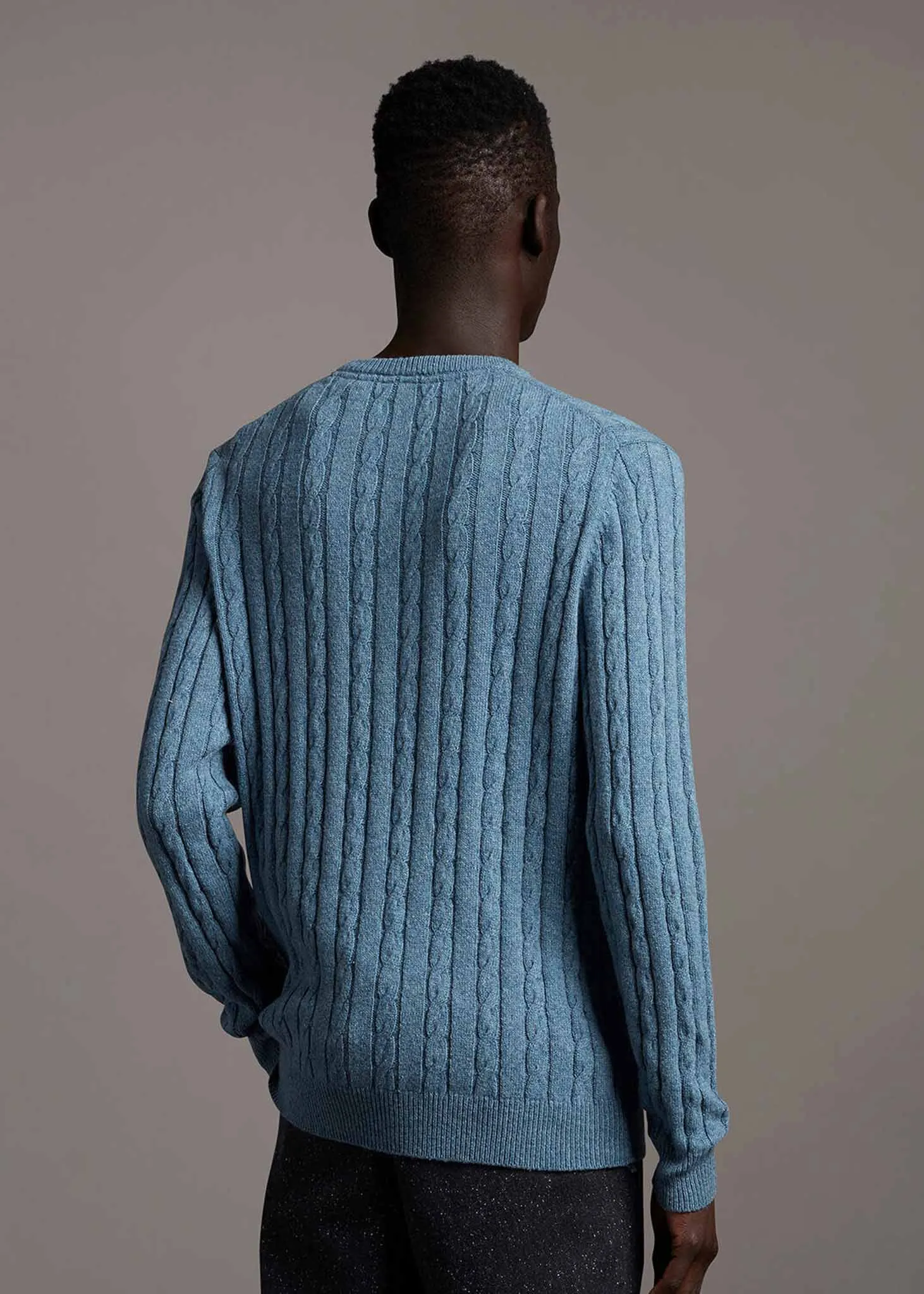 Cable jumper - slate blue marl