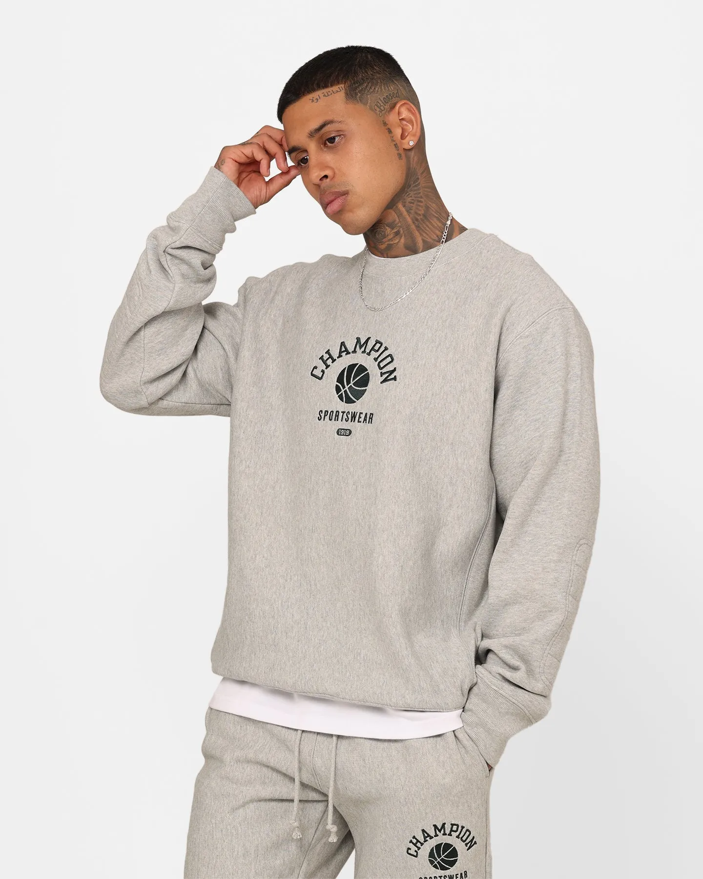 Champion Reverse Weave Clubhouse Crewneck Oxford Heather