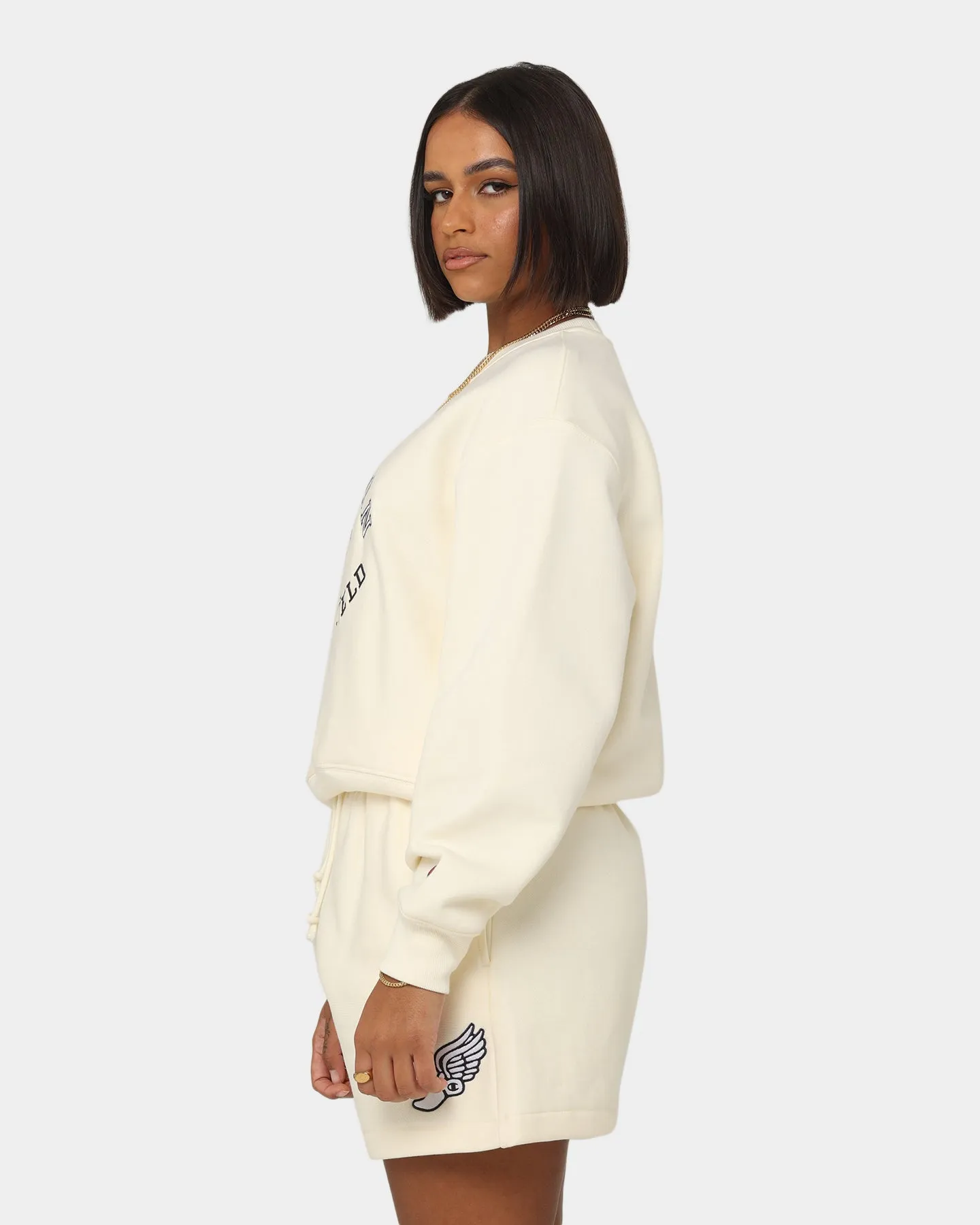 Champion Women's Reverse Weave Collegiate Crewneck Chalk White