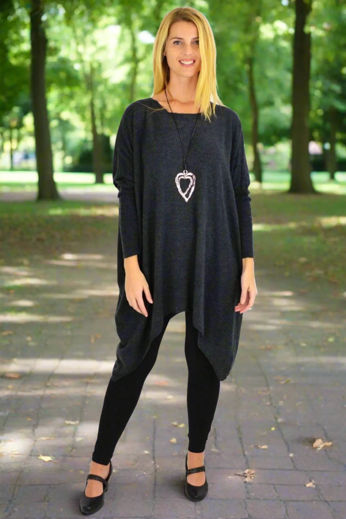 Charcoal Grey Snuggle up Tunic Top