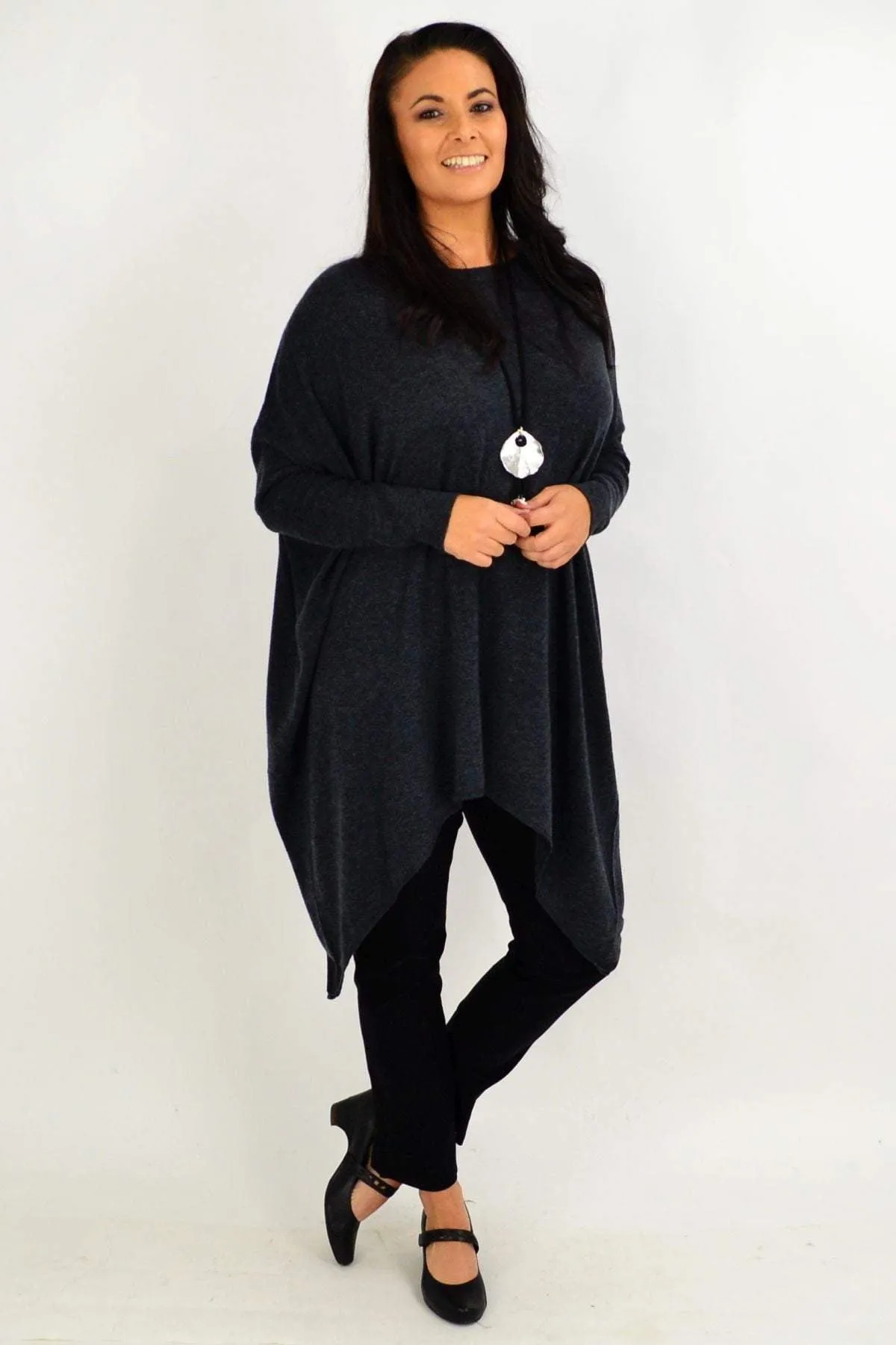 Charcoal Grey Snuggle up Tunic Top