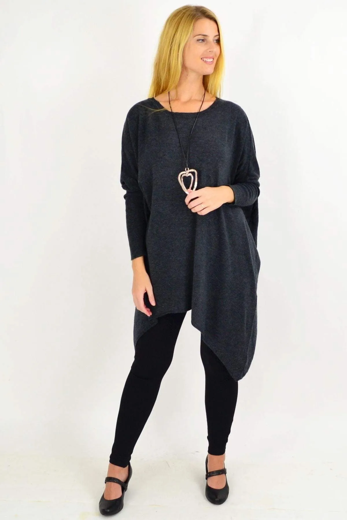 Charcoal Grey Snuggle up Tunic Top