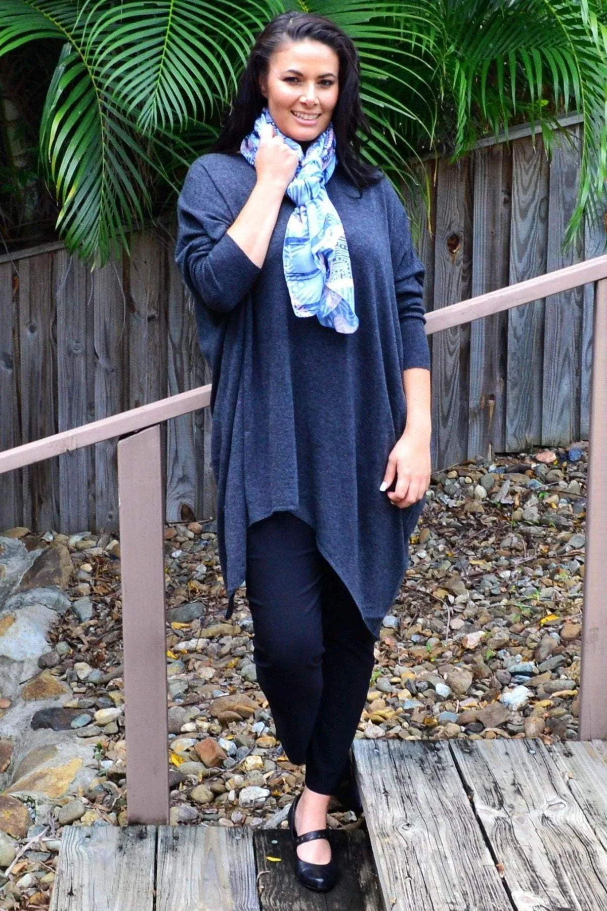 Charcoal Grey Snuggle up Tunic Top