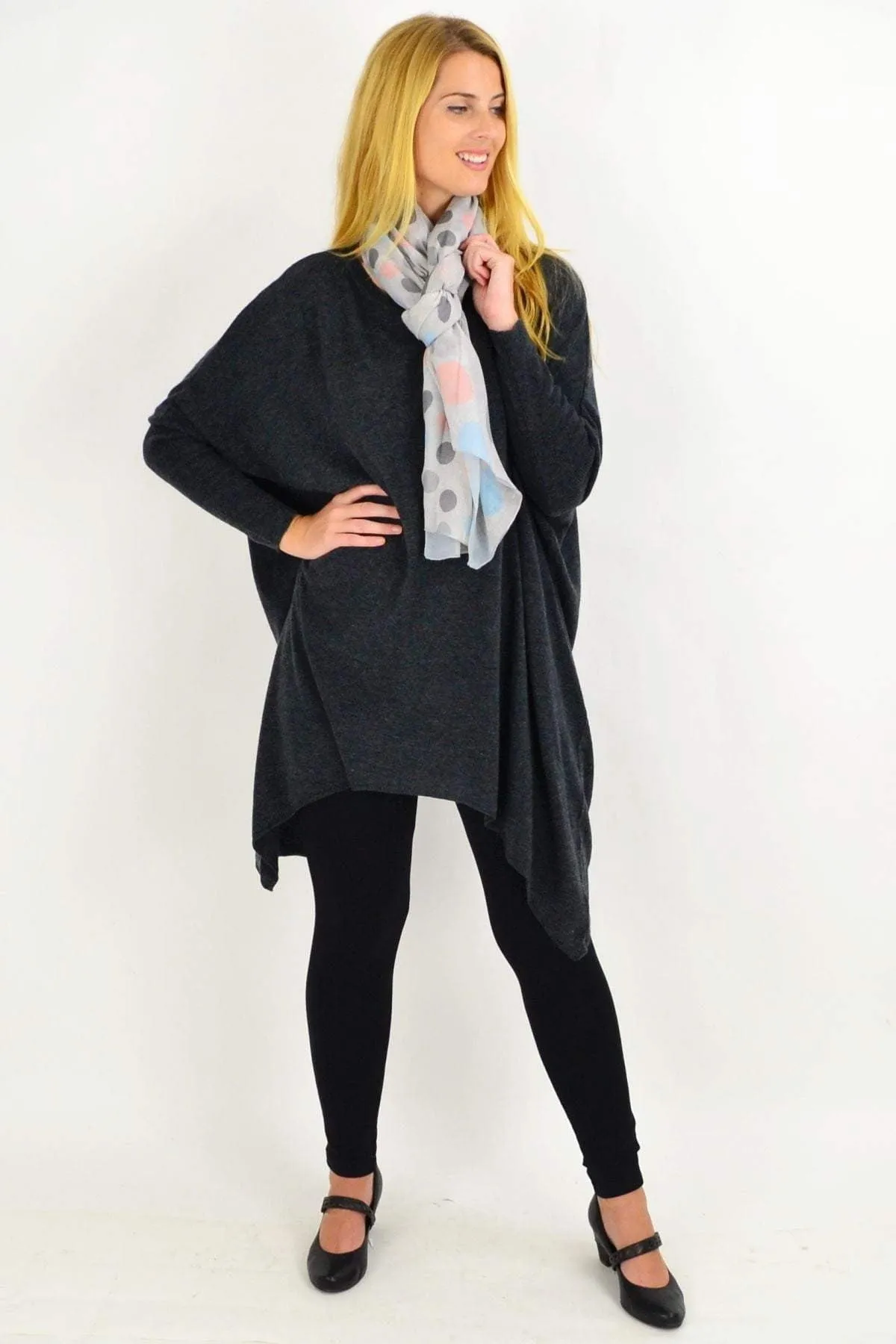 Charcoal Grey Snuggle up Tunic Top