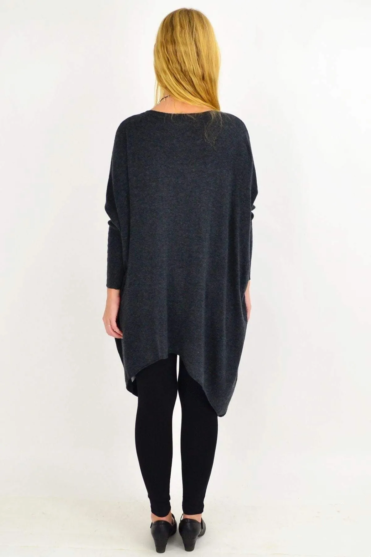 Charcoal Grey Snuggle up Tunic Top