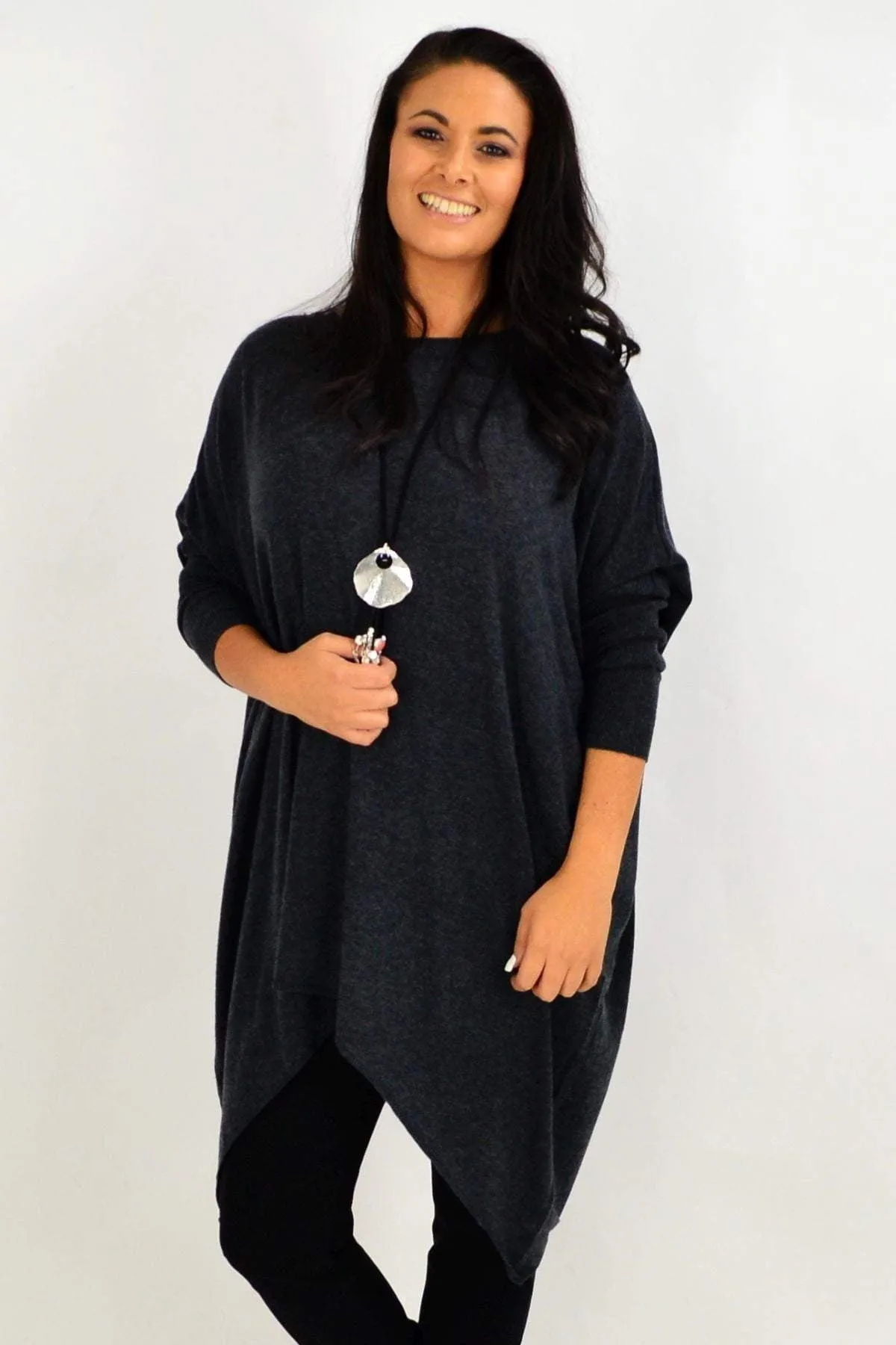 Charcoal Grey Snuggle up Tunic Top