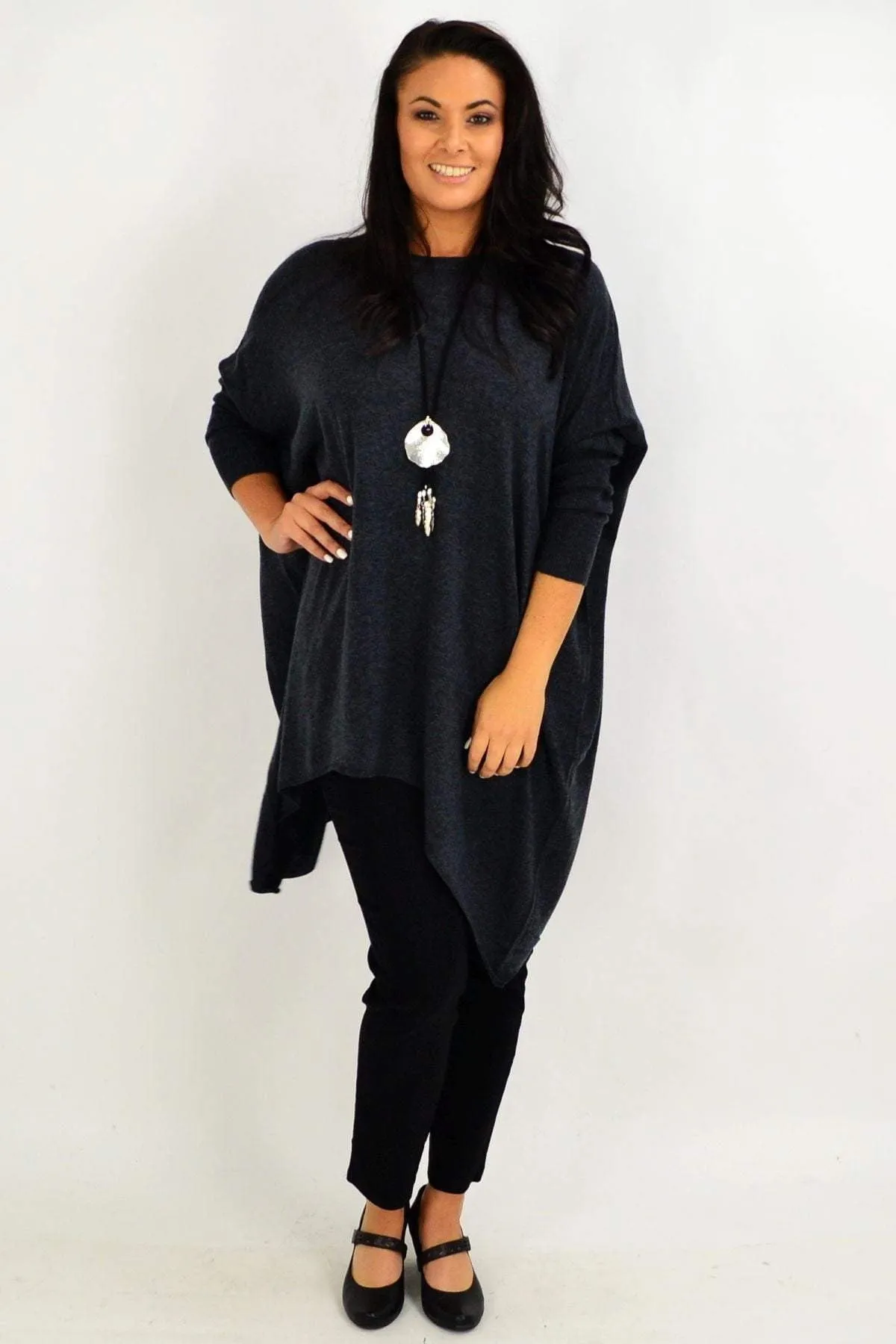 Charcoal Grey Snuggle up Tunic Top