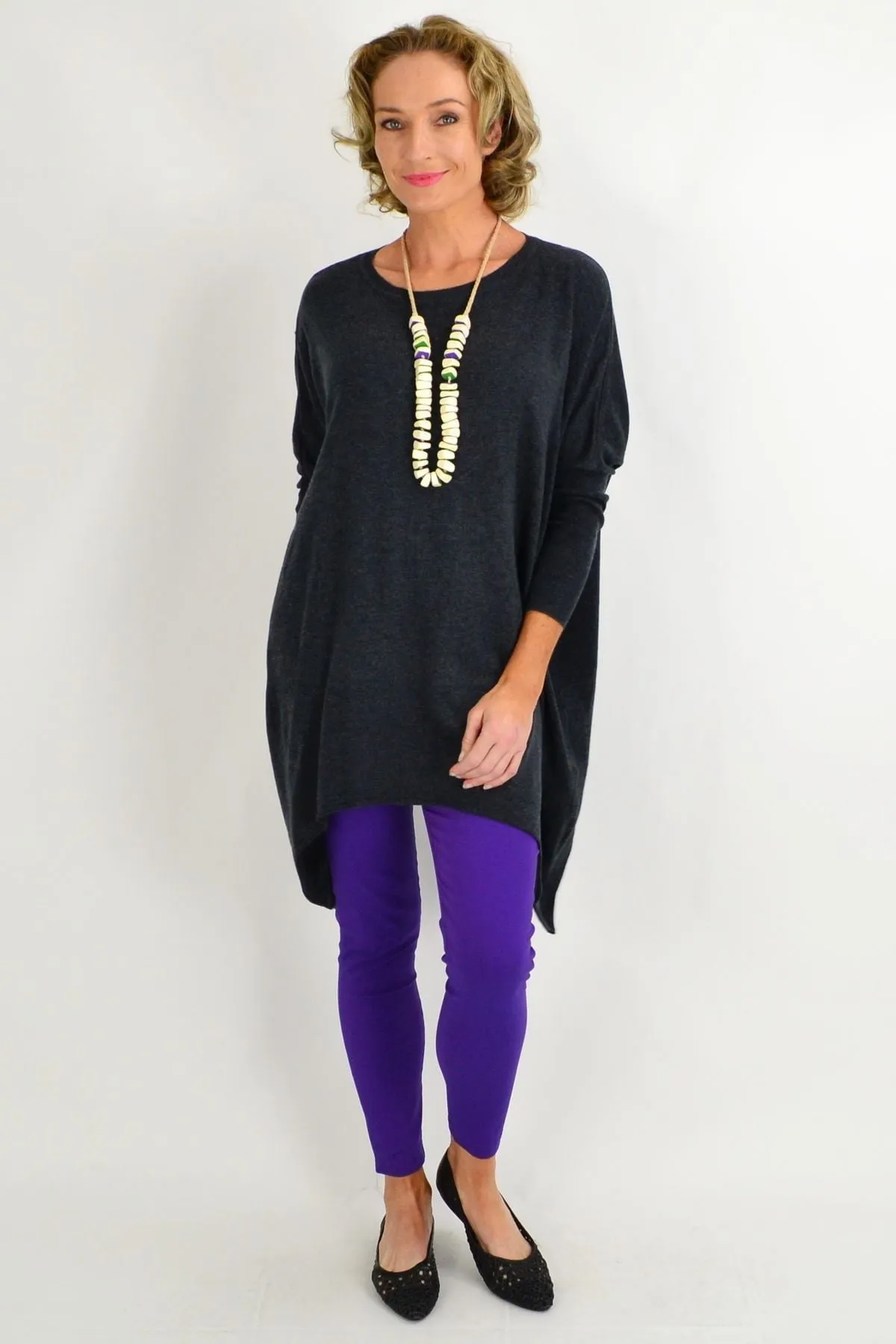 Charcoal Grey Snuggle up Tunic Top