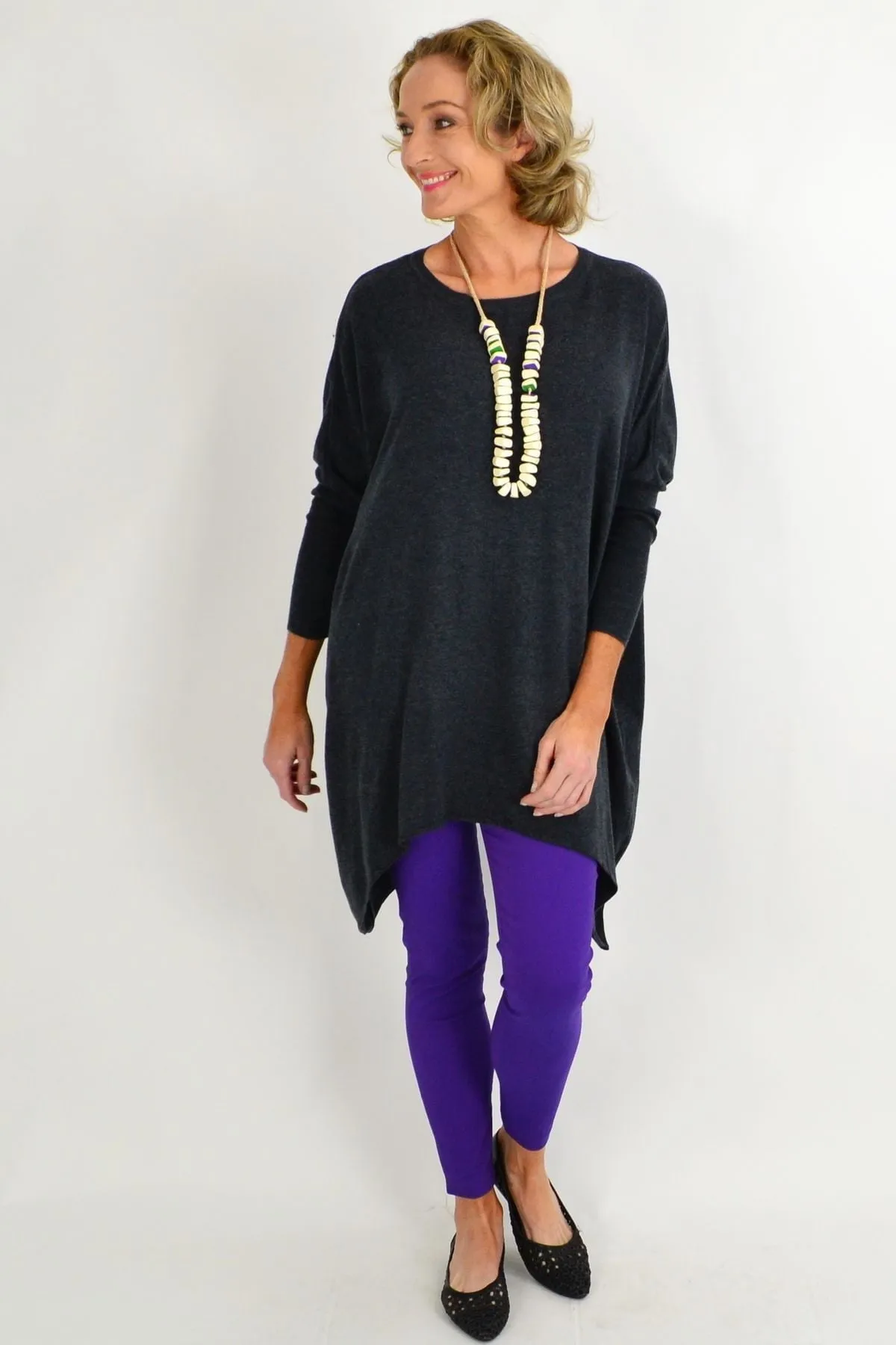 Charcoal Grey Snuggle up Tunic Top