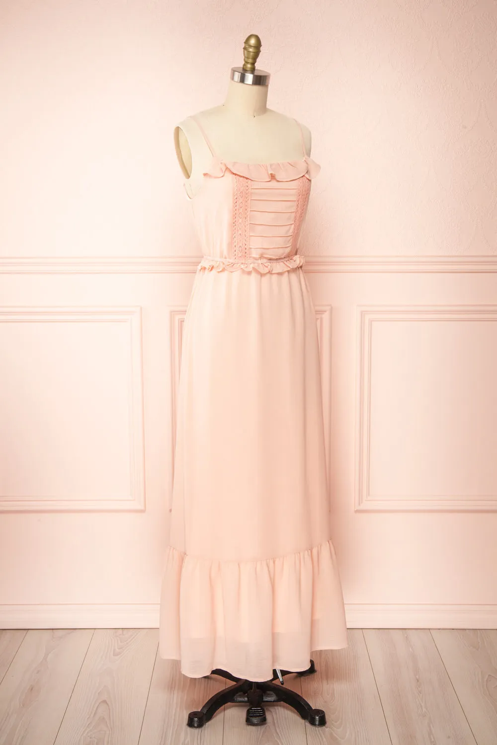 Charly Pink | Maxi Dress w/ Ruffles