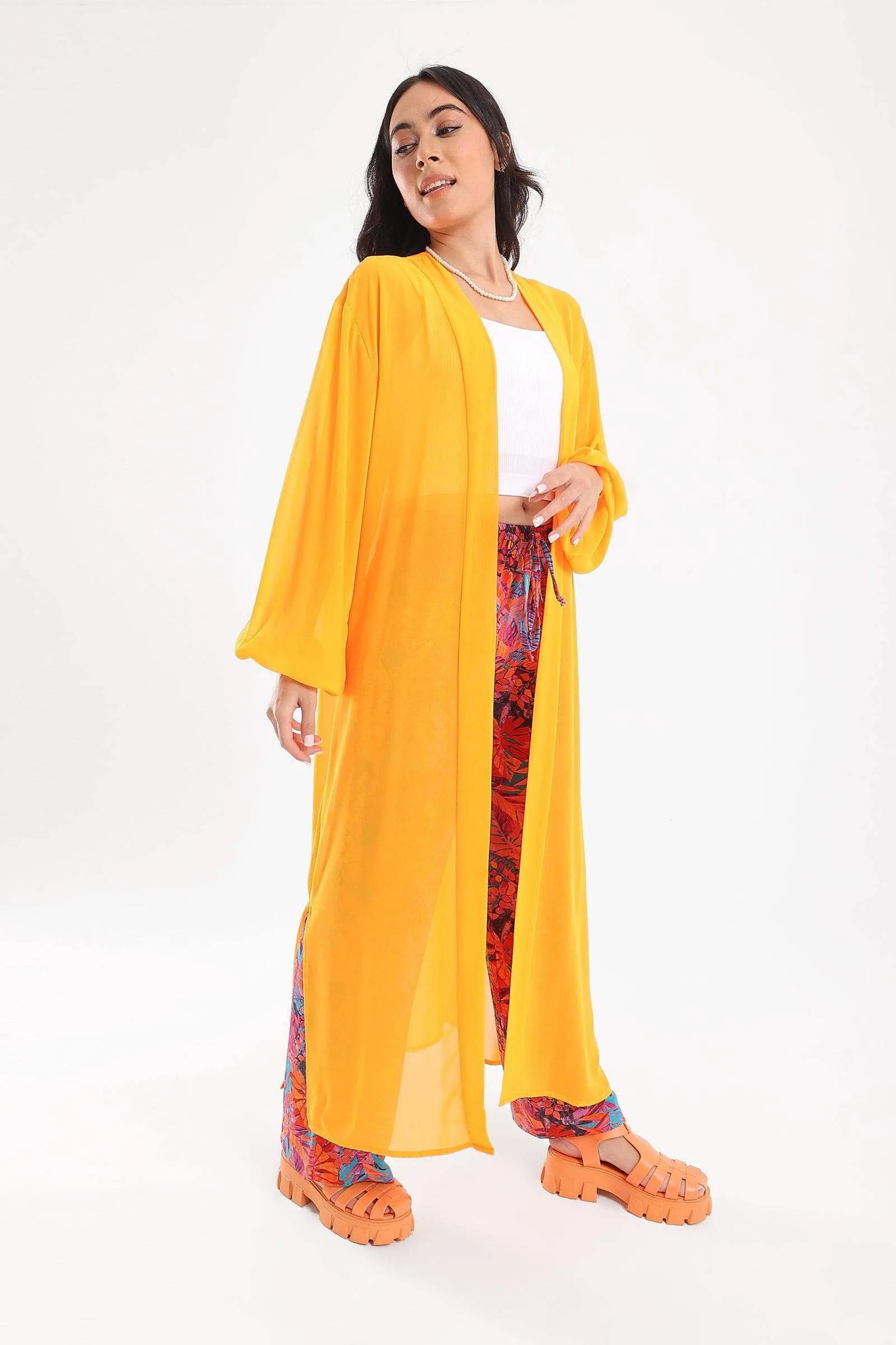 Chiffon Kimono with Side Slits