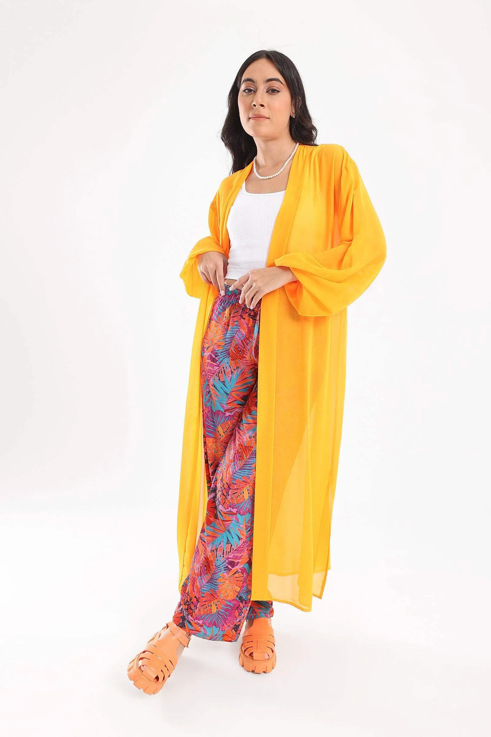 Chiffon Kimono with Side Slits