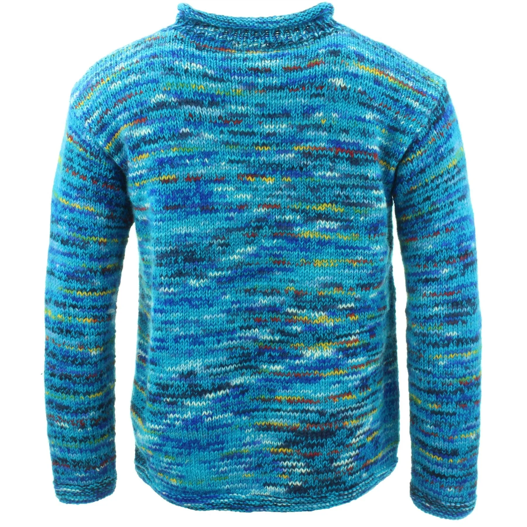 Chunky Wool Knit Jumper Space Dye - SD Bright Blue Mix