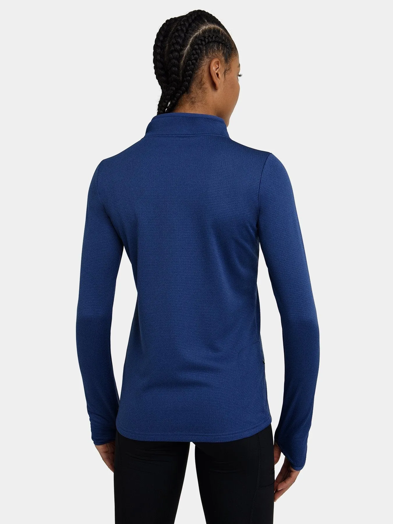 Cloud Fleece Quarter Zip Running Top For Women With Thumbholes & Side Zip Pocket