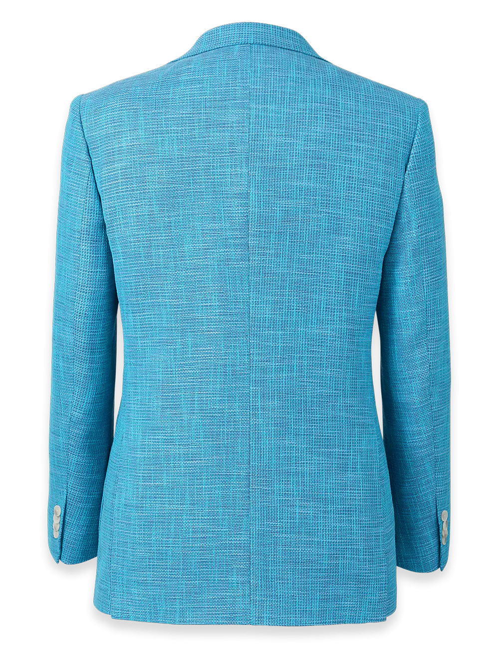 Cotton Blend Peak Lapel Sport Coat - Aqua