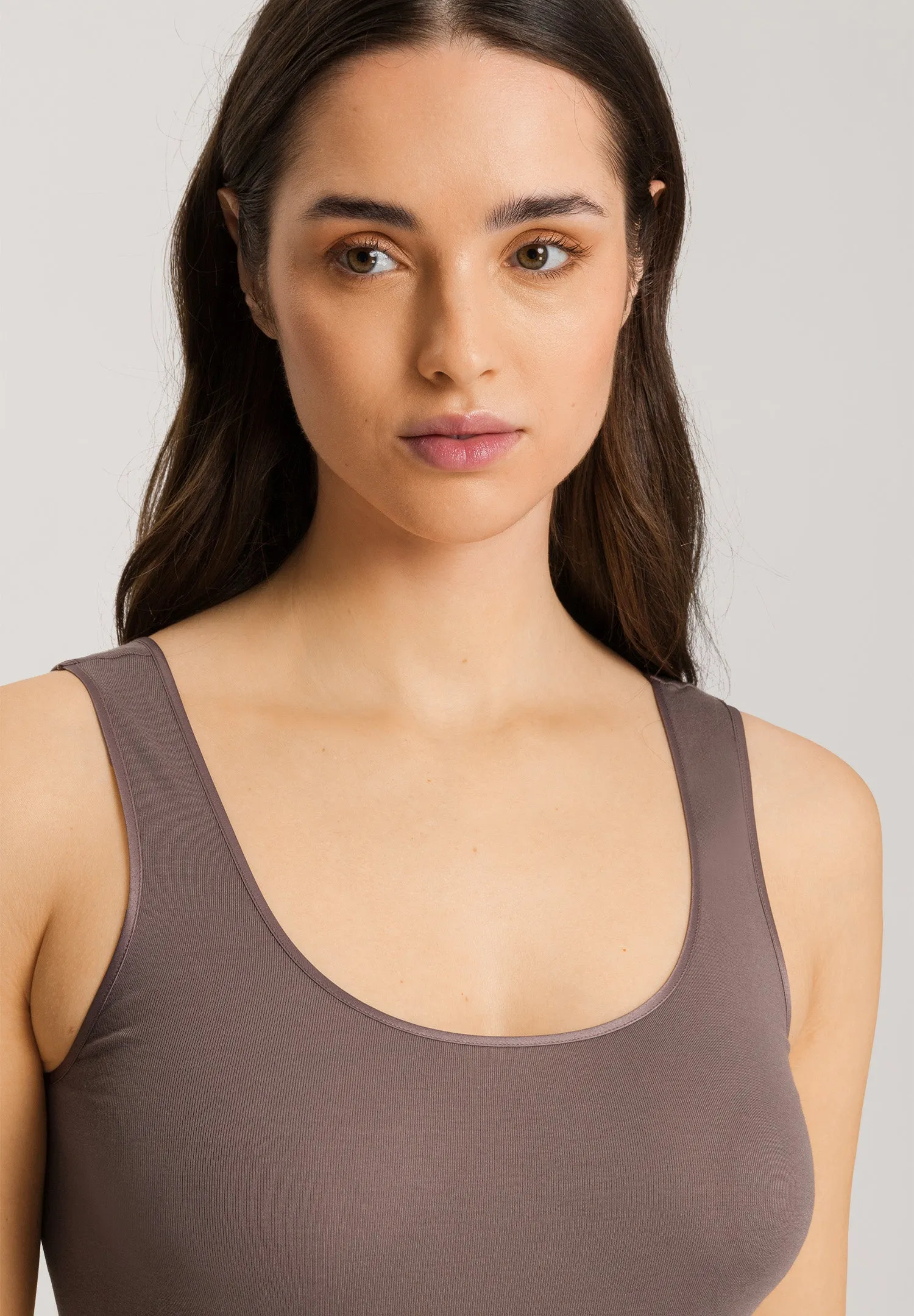 Cotton Seamless Round Neck Cotton Tank Top | Stonewash 71604-2756