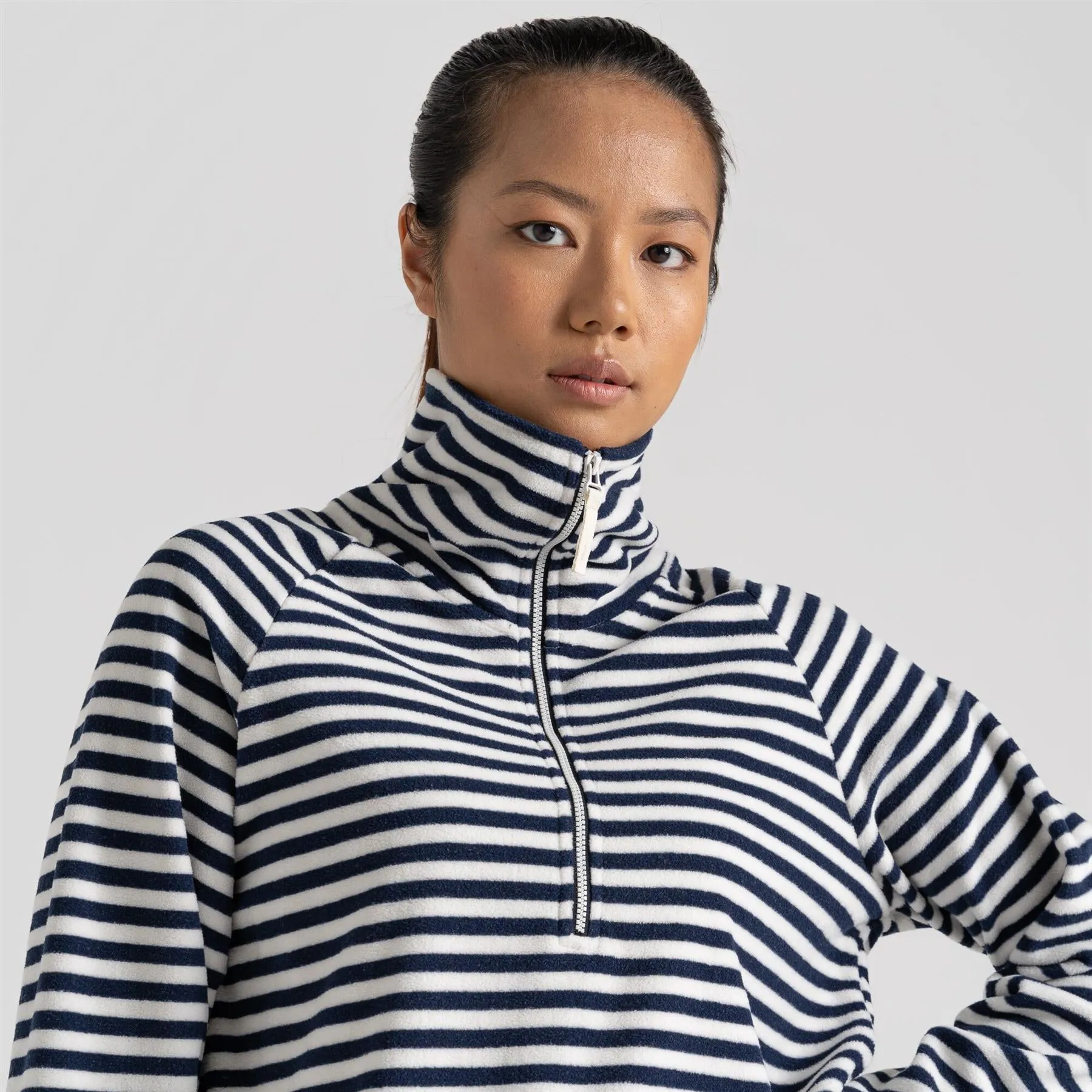 Craghoppers Women's Melina Half Zip Fleece | Blue Navy Stripe