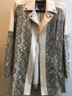 Cream Snake Trimmed Jacket