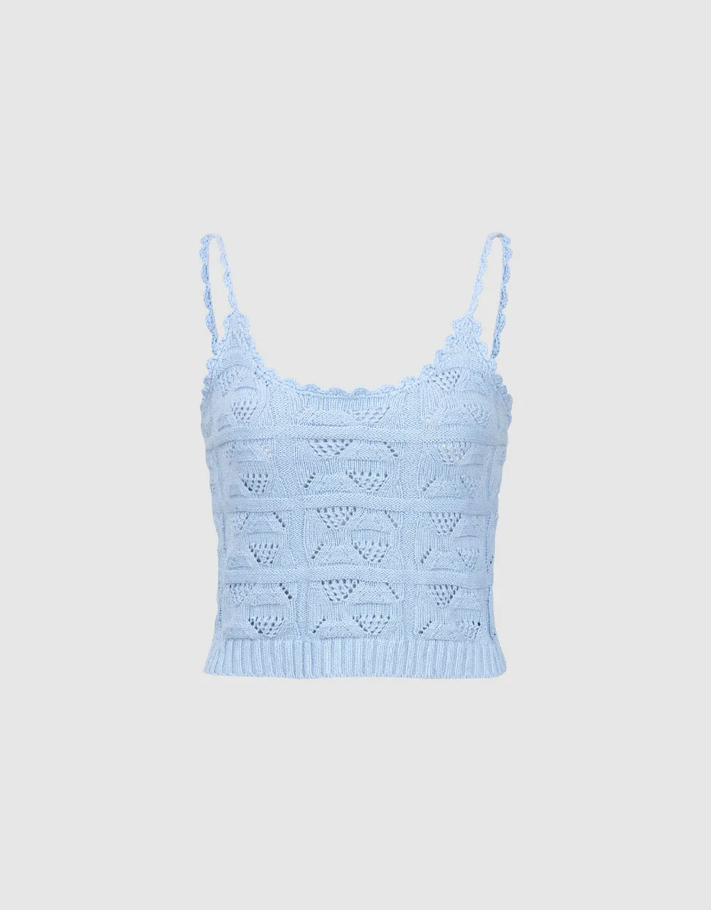 Crochet U Neck Knitted Cami Top