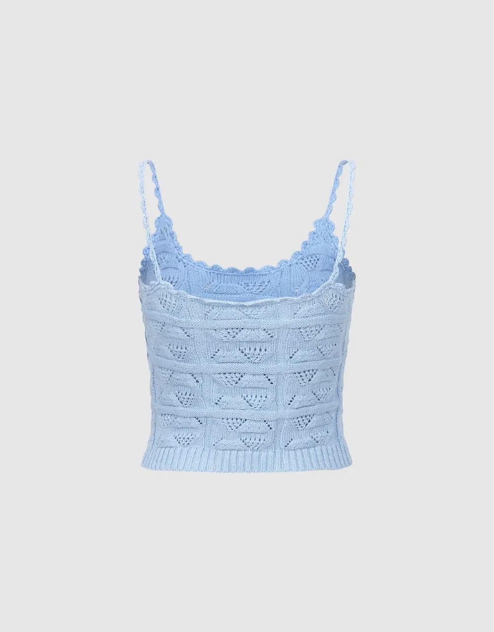 Crochet U Neck Knitted Cami Top