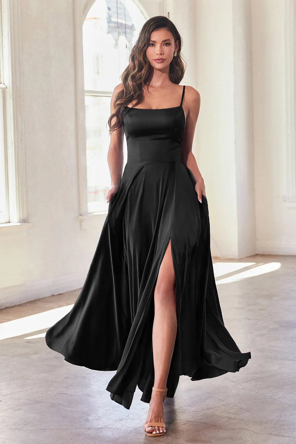 Darcy Rust | Maxi Satin Dress w/ Slit