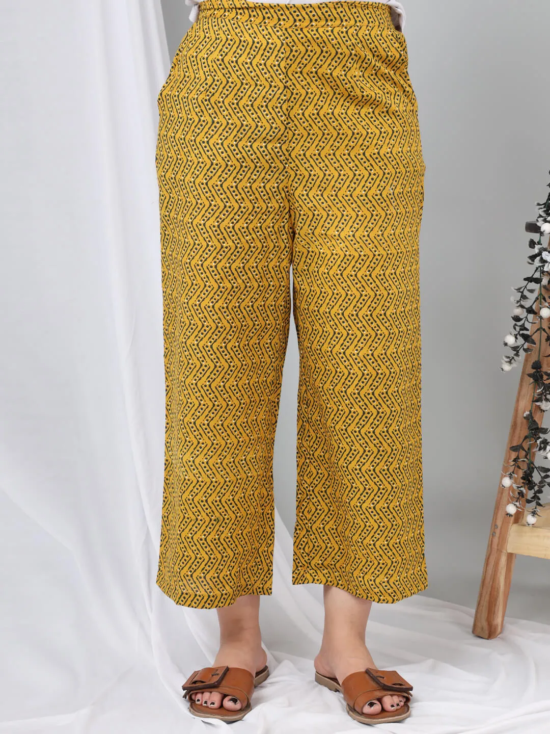 DeepGreen/Lemon Yellow Pure Cotton Lounge Wear