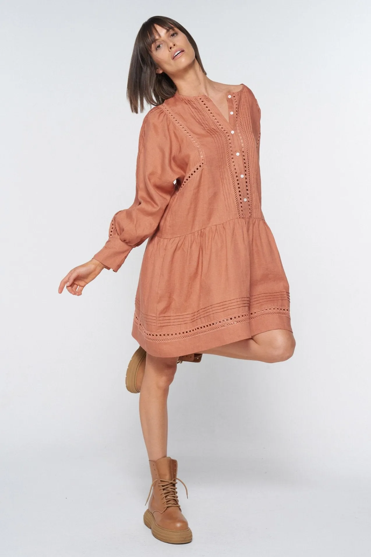 Douse Dress in Russet