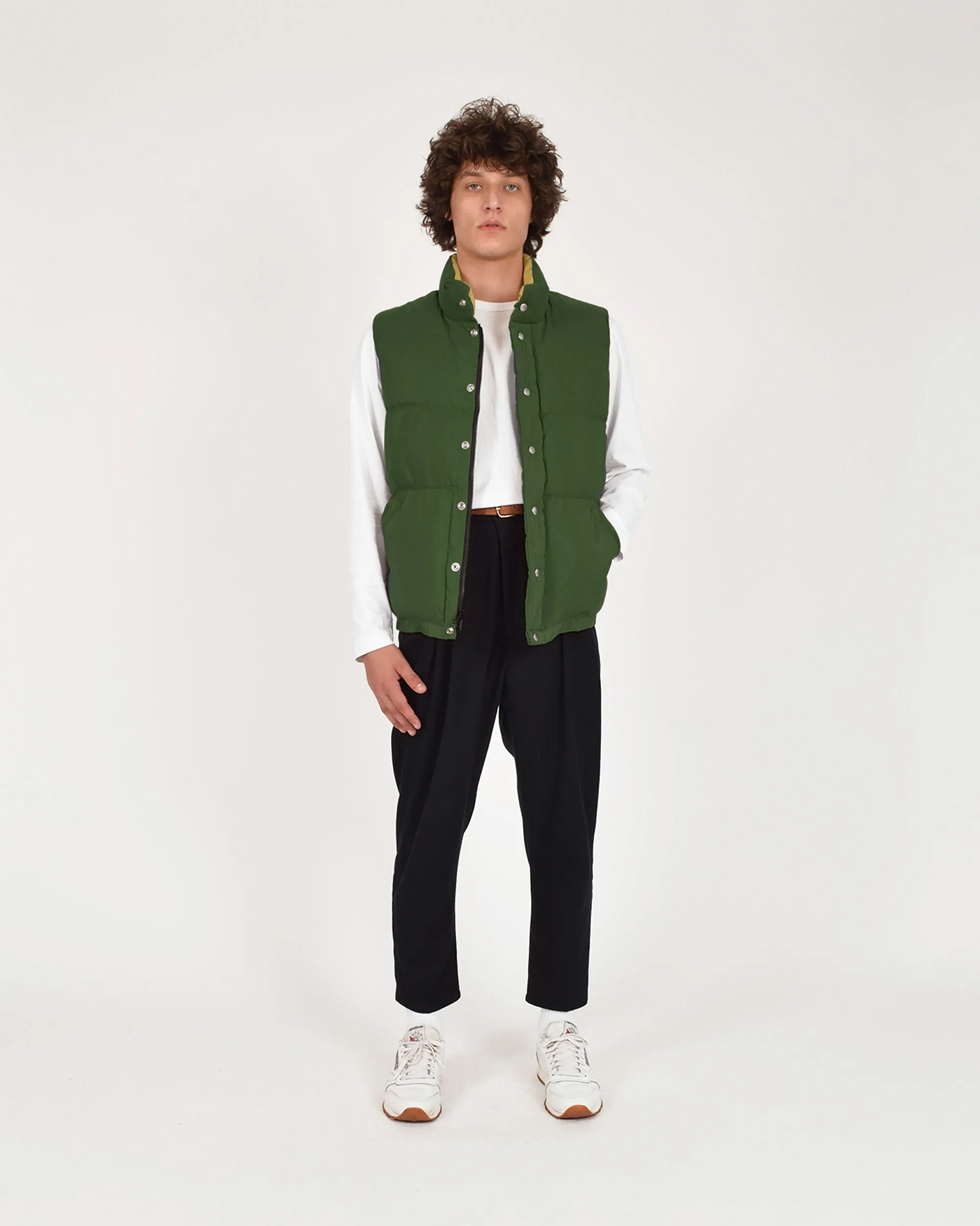 Down Italian Vest - Olive