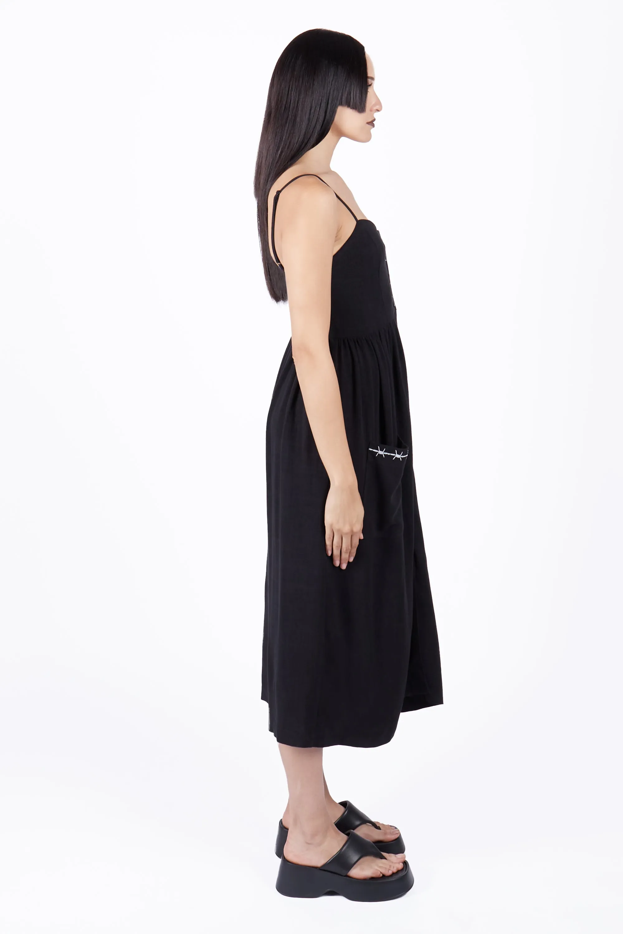 Ebony Button Down Midi Dress