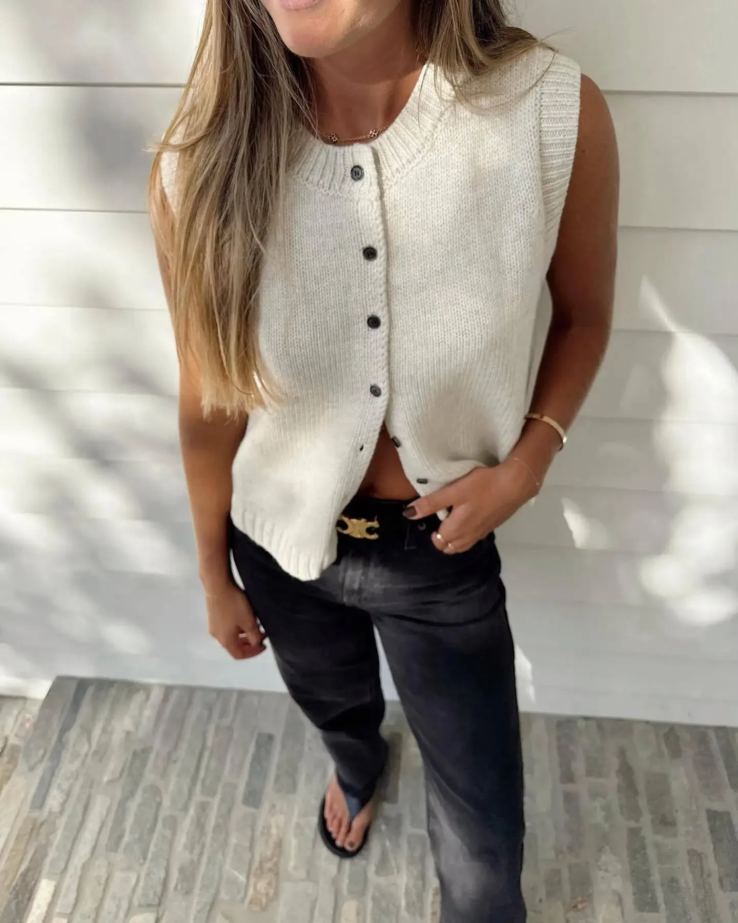 Elka Knitted Vest Cardigan