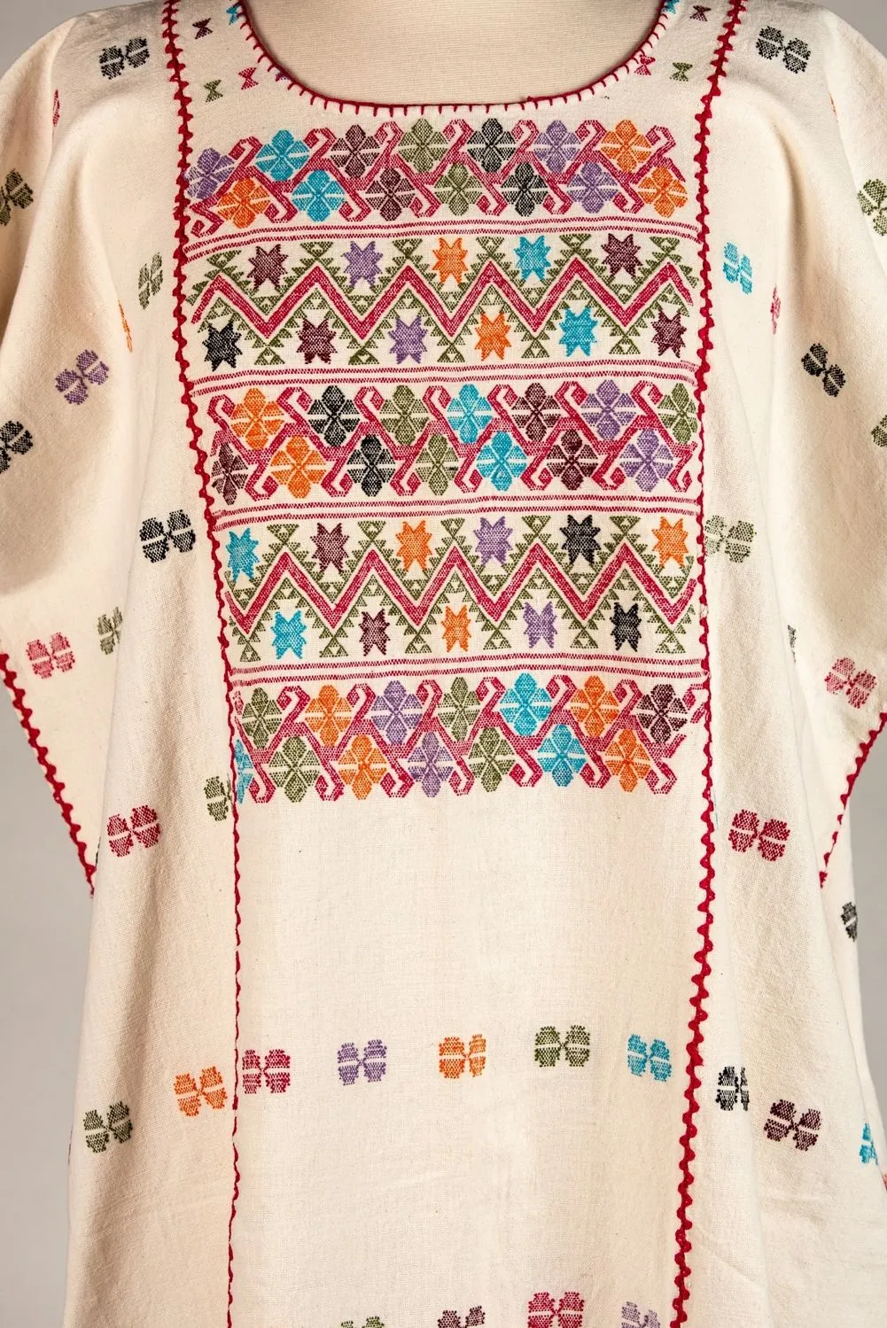 Embroidered Mexican Kaftan - Multicolor