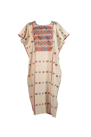 Embroidered Mexican Kaftan - Multicolor