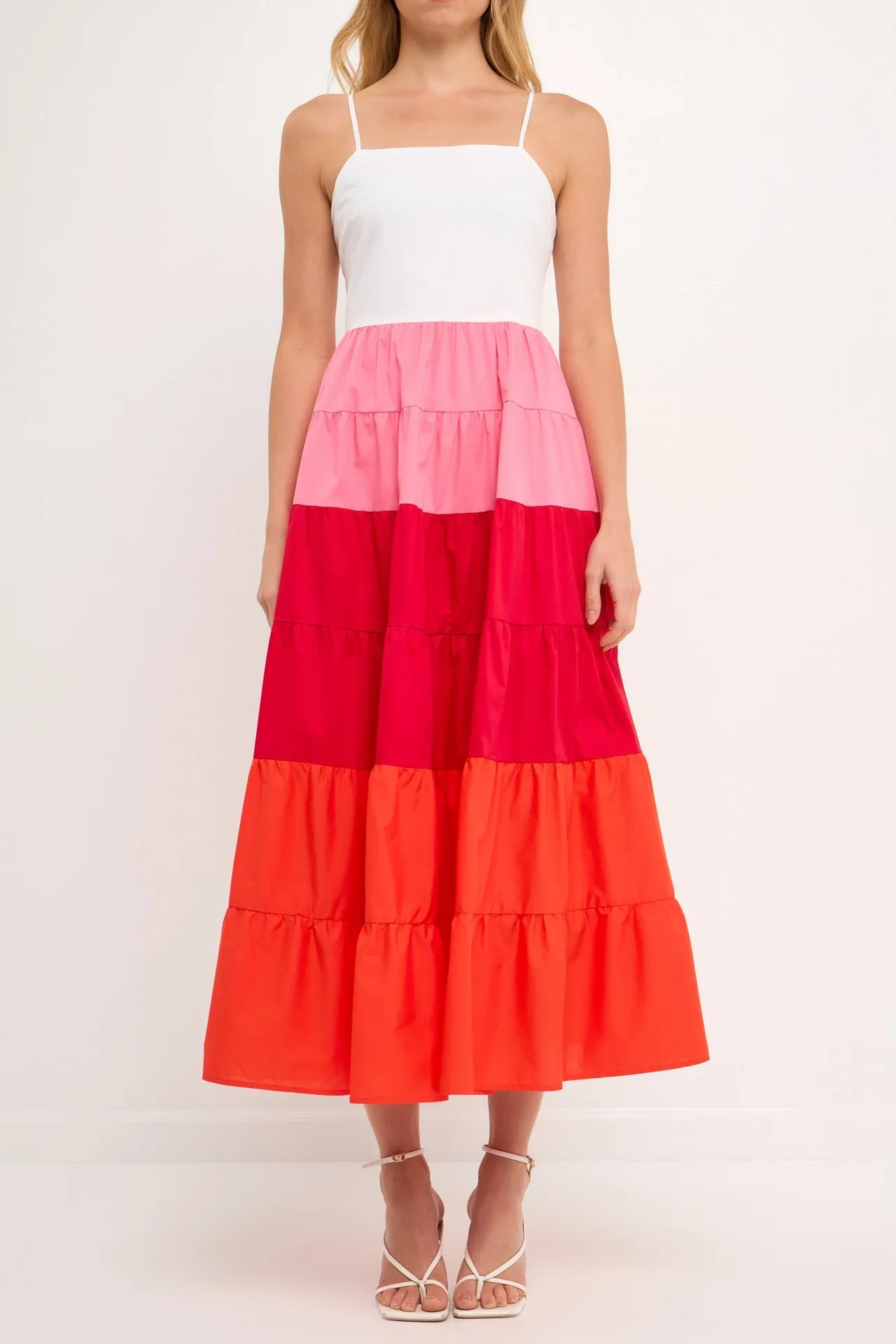 English Factory - Color Block Spaghetti Maxi Dress