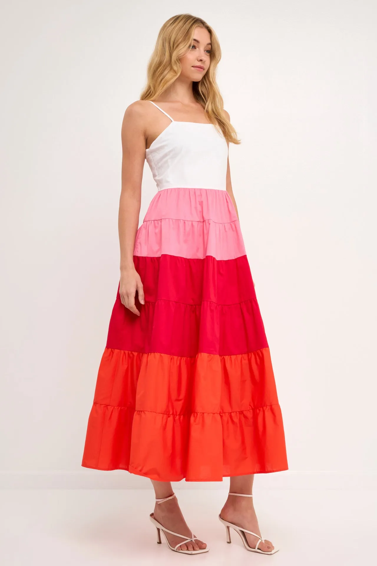 English Factory - Color Block Spaghetti Maxi Dress