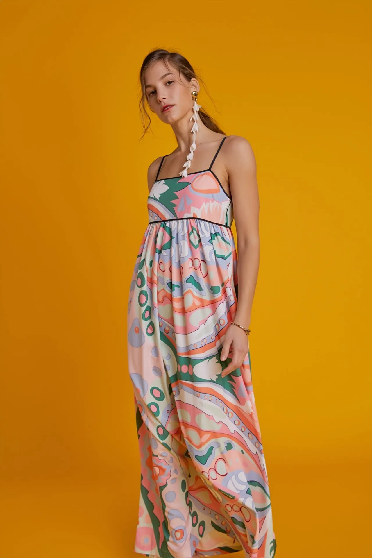 English Factory - Print Empire Waist Maxi Dress