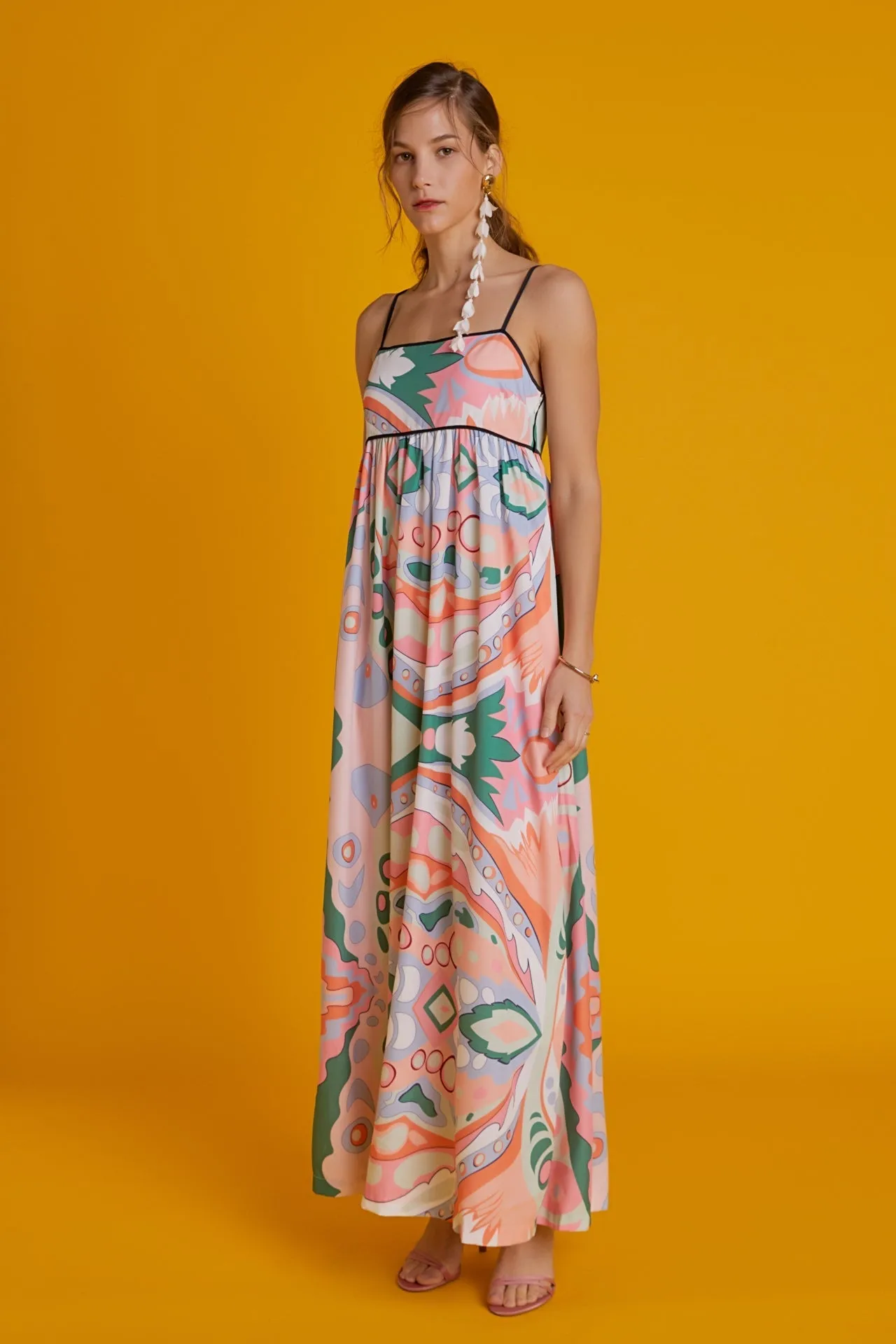 English Factory - Print Empire Waist Maxi Dress