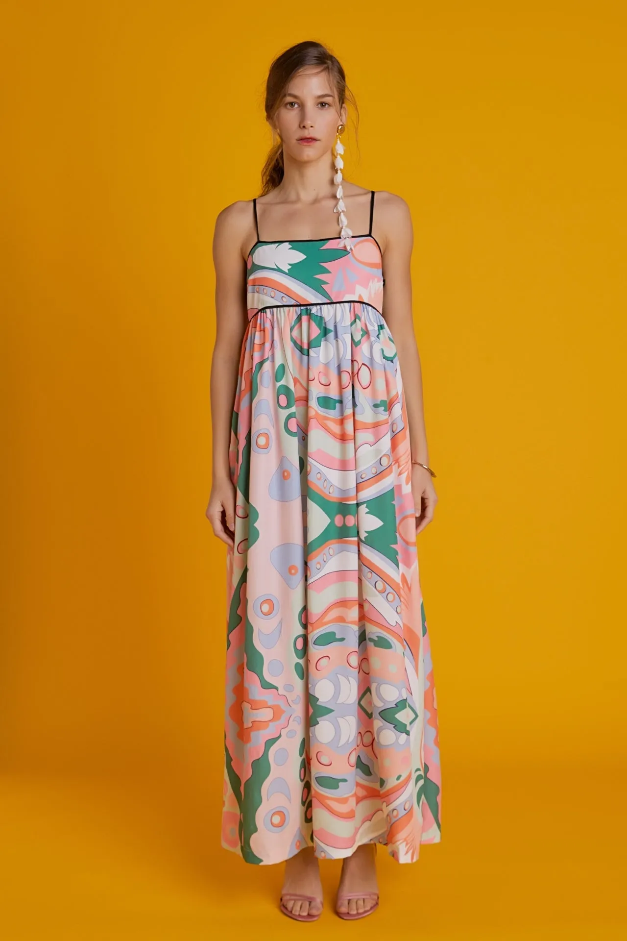 English Factory - Print Empire Waist Maxi Dress