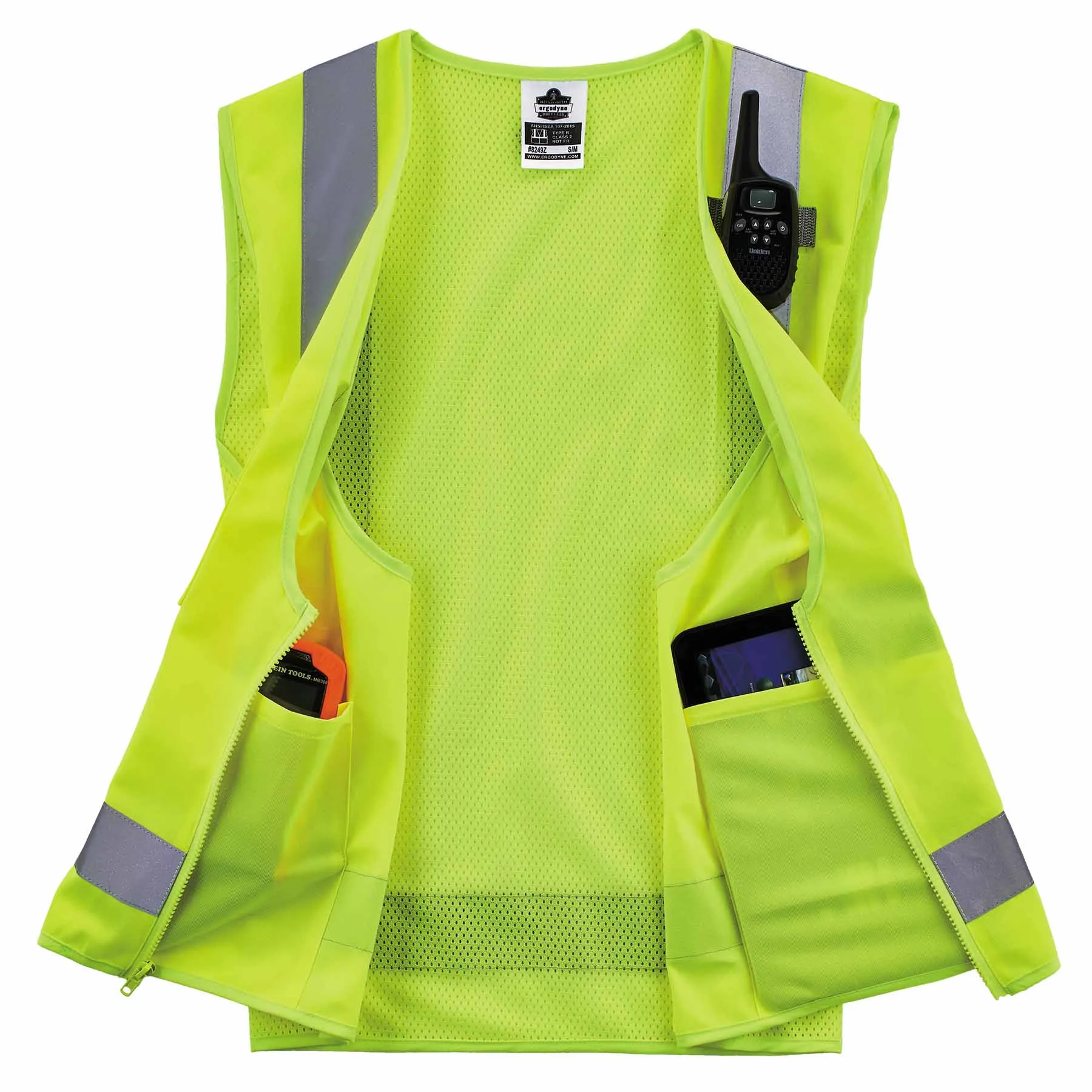 Ergodyne 24509 8249Z-S 5XL Lime Class 2 Economy Surveyors Vest - Single Size