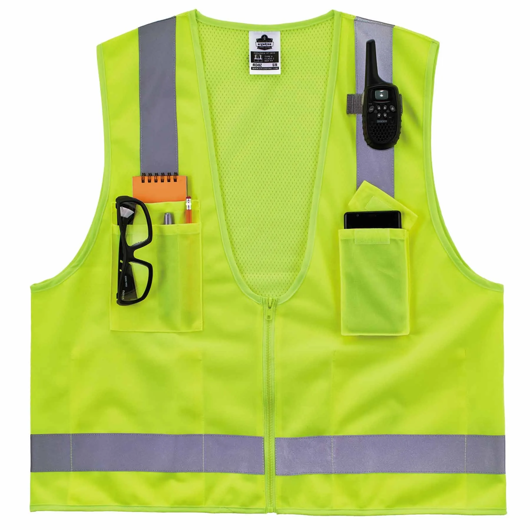 Ergodyne 24509 8249Z-S 5XL Lime Class 2 Economy Surveyors Vest - Single Size