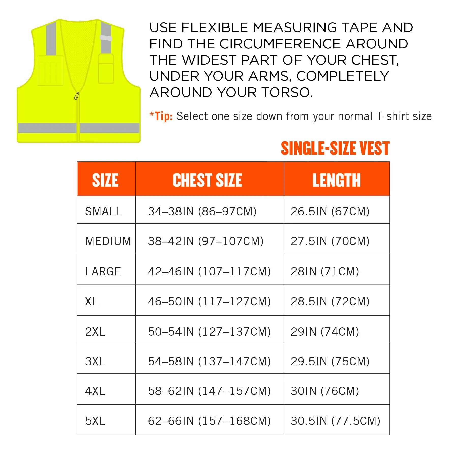 Ergodyne 24509 8249Z-S 5XL Lime Class 2 Economy Surveyors Vest - Single Size