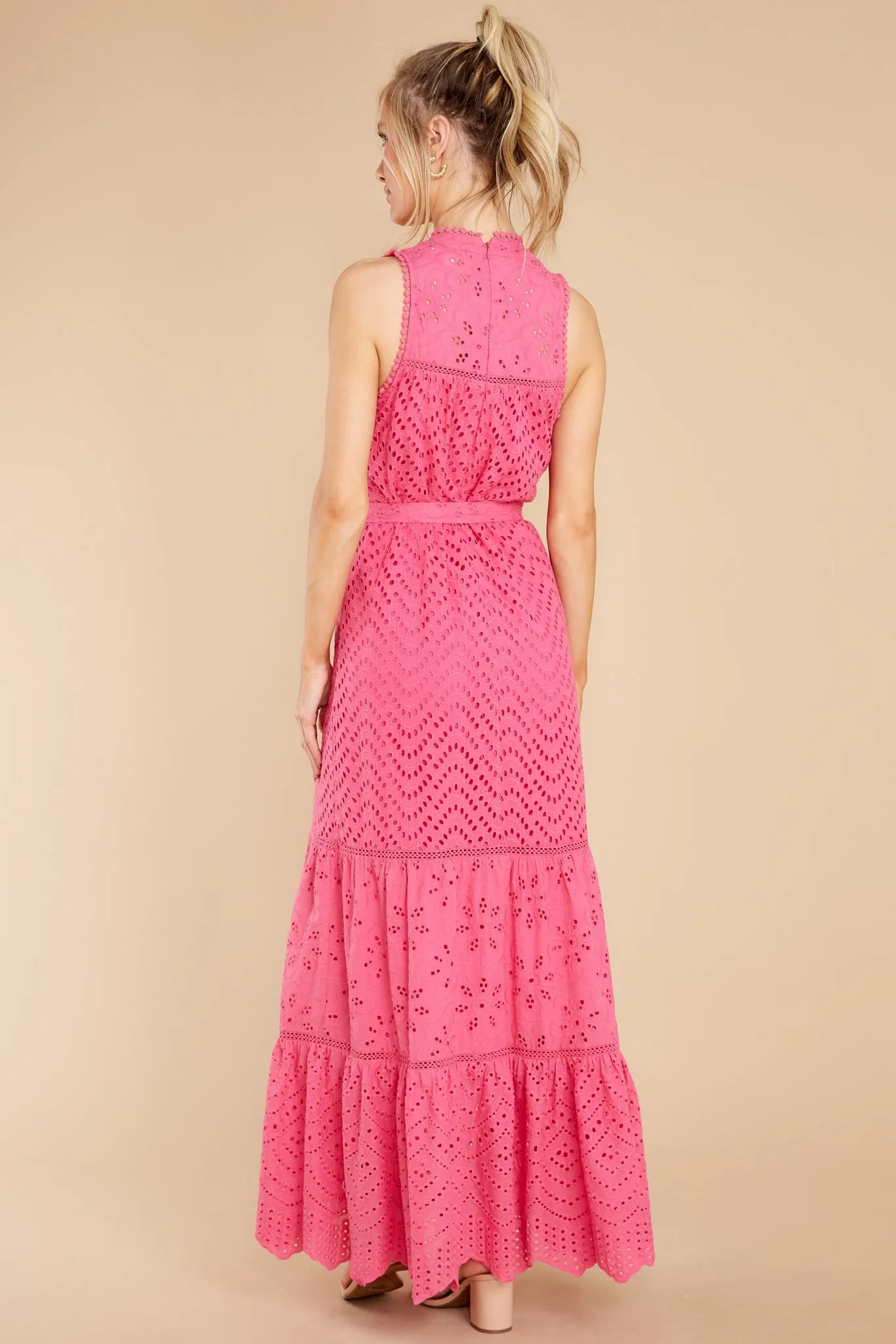 Estelle Carmine Pink Maxi Dress