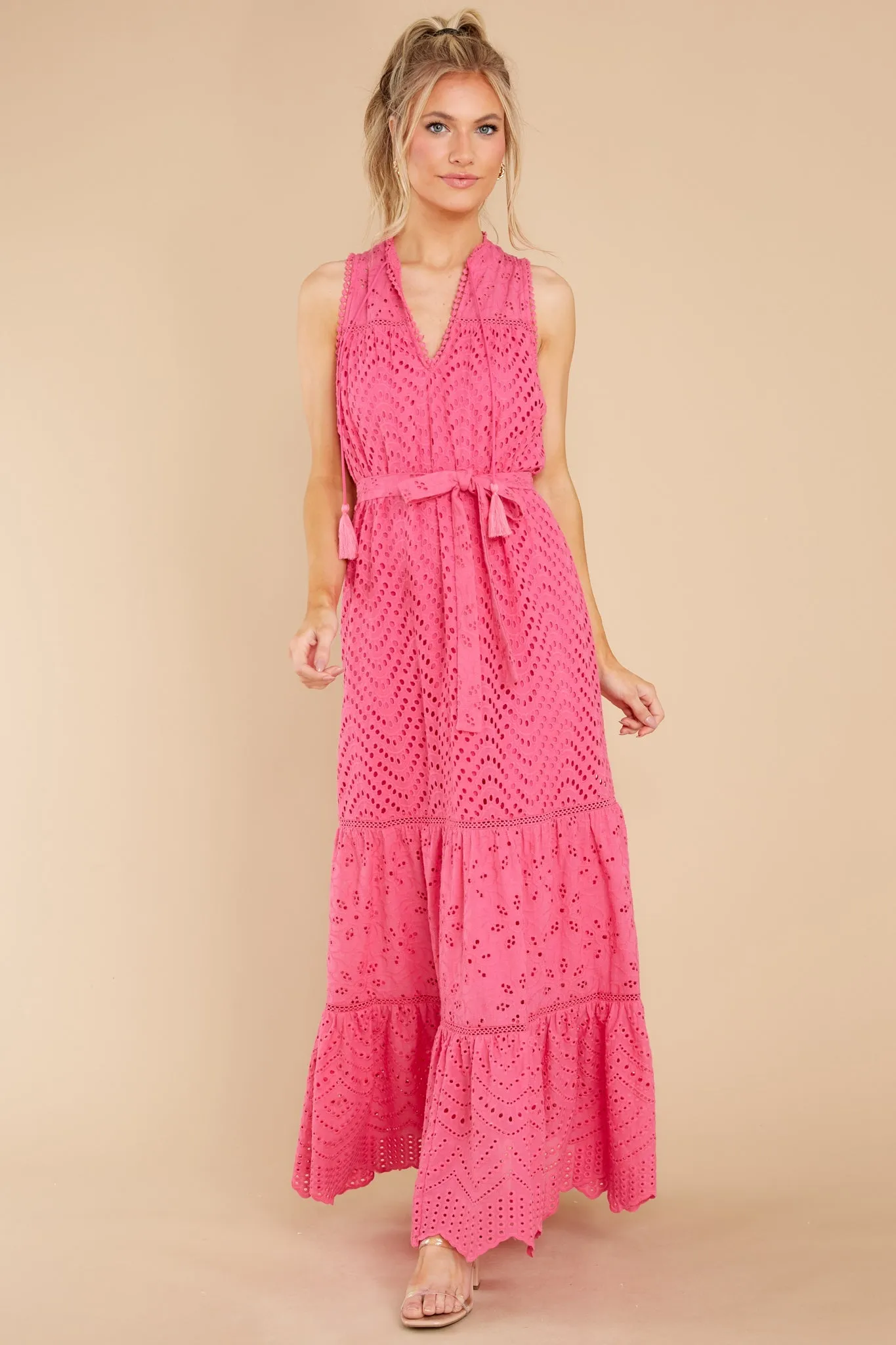 Estelle Carmine Pink Maxi Dress