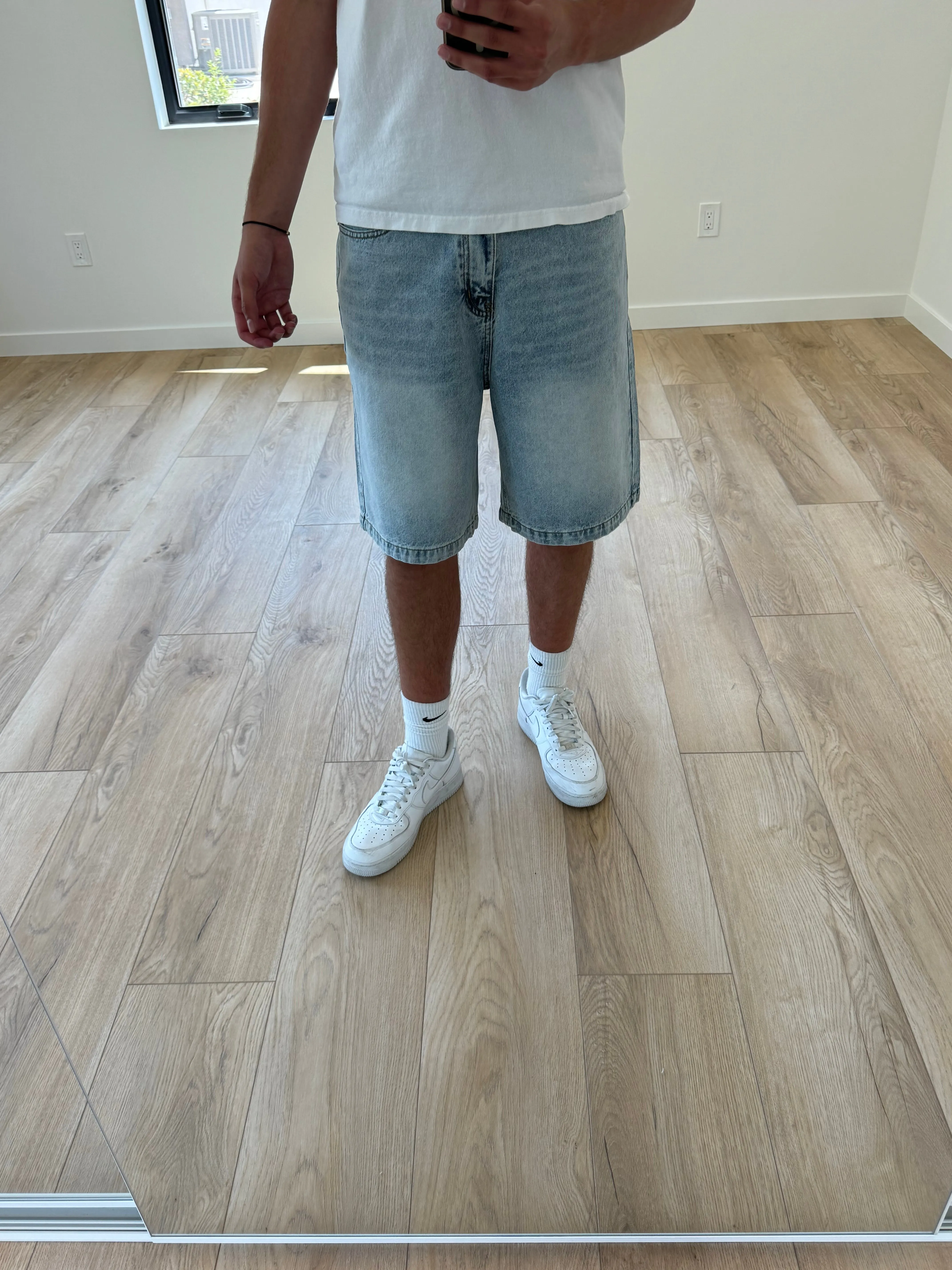 Faded Light Blue Baggy Jorts