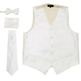 Ferrecci Mens PV150 - White/Cream Vest Set